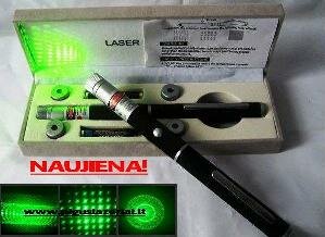 30 mW žaliasis lazeris su 5 efektų galvutėmis
